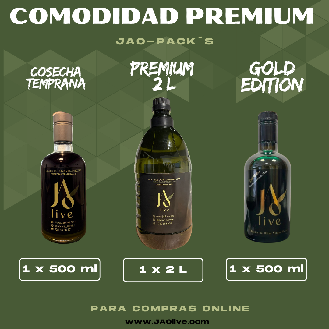 COMODIDAD PREMIUM (Cosecha temprana 500ml + 2L premium + gold edition 500ml)