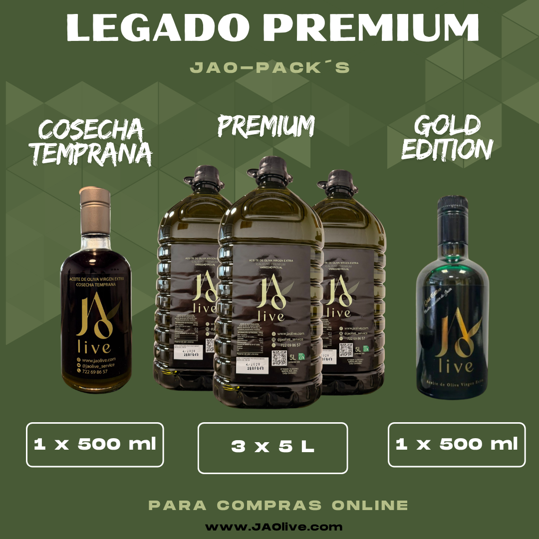 Legado Premium (Cosecha temprana 500ml + 3 x Premium 5L + Gold 500ml)