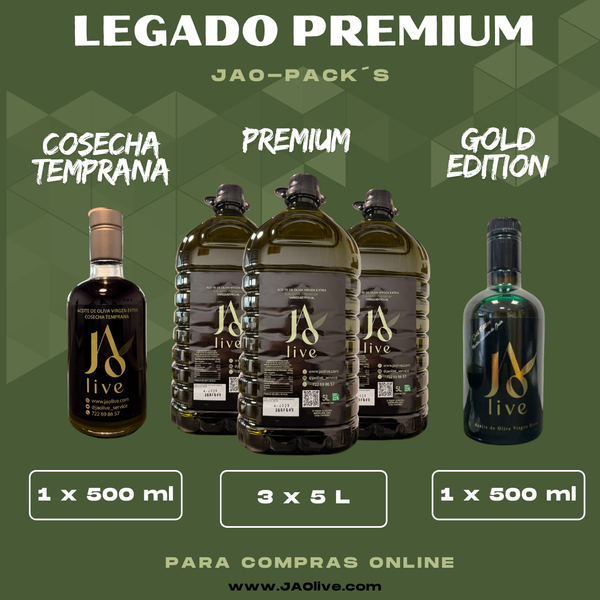 Legado Premium (Cosecha temprana 500ml + 3 x Premium 5L + Gold 500ml)